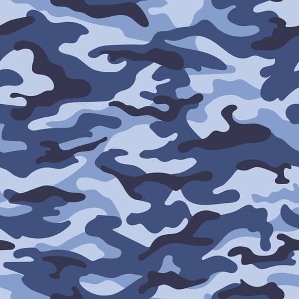 Military camouflage seamless pattern, blue color. Vector illustration Guerilla Marketing